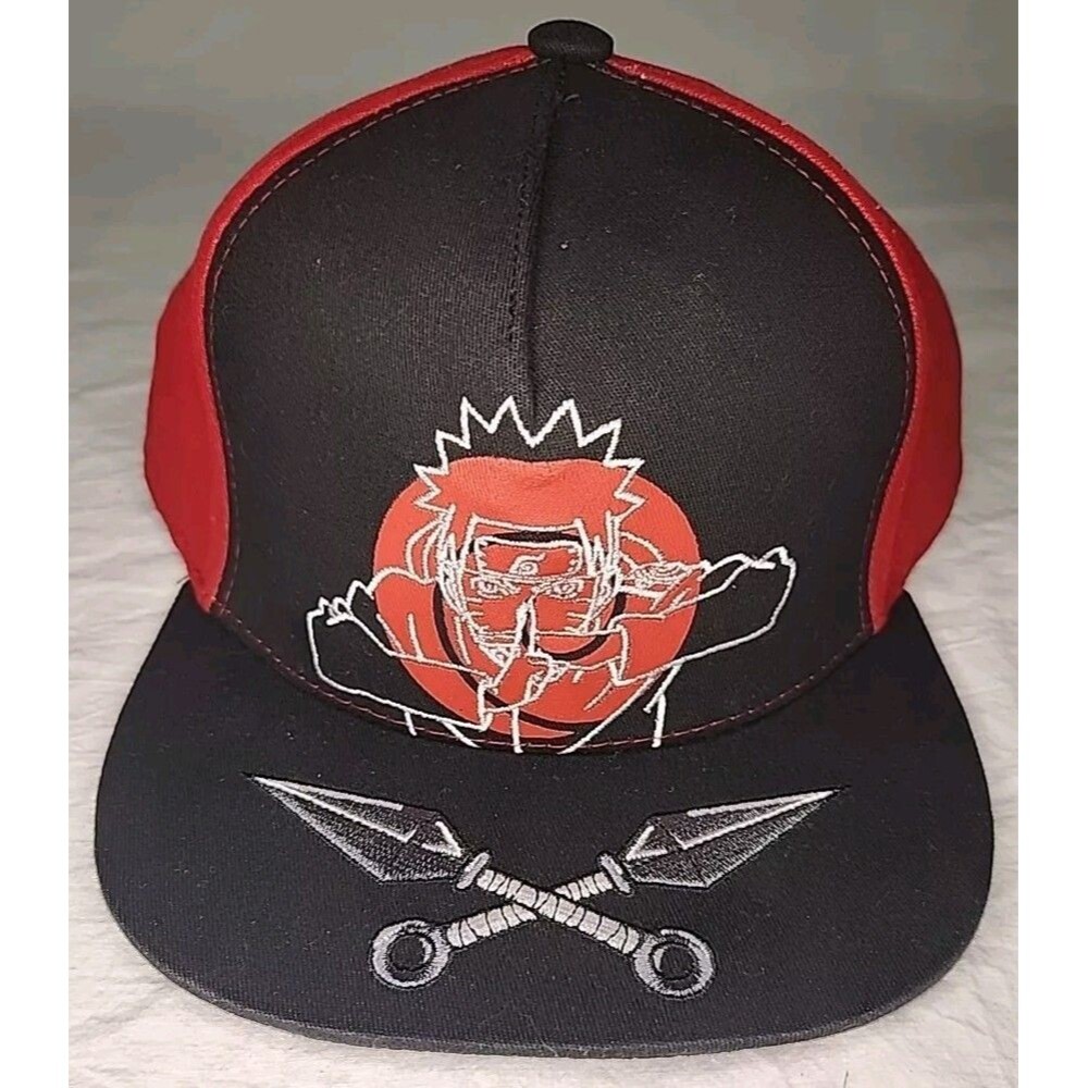 Concept One Naruto Jutsu Daggers Adult Snapback Flat Brim Hat-Cap